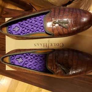 Cole Haan Brown Alligator Stamped Leather lofers size 13 Medium